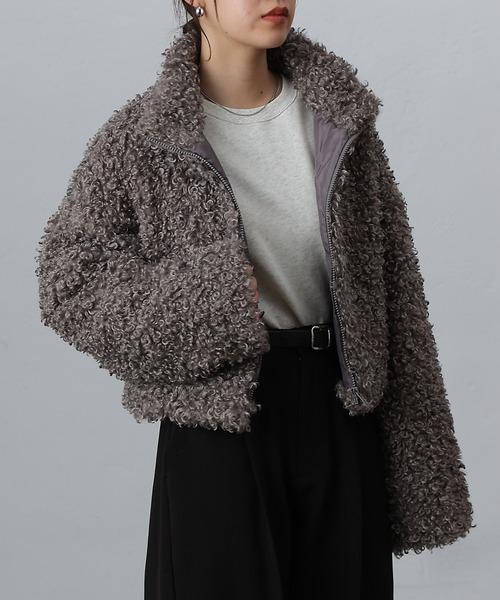 COLONY 2139（コロニートゥーワンスリーナイン）の「プードルフェイクファースタンドZIPブルゾン（ブルゾン・レディース・ブラック/ライトグレー/モカ・FREE）」の21枚目の写真