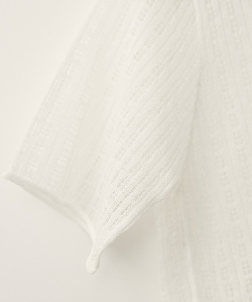 natural couture(ナチュラルクチュール)の「【WEB限定】透かし柄シアーニット(ニット/セーター・レディース・オフホワイト/ブラック/ライトベージュ/パープル系その他/ピンク・FREE)」の10枚目の写真