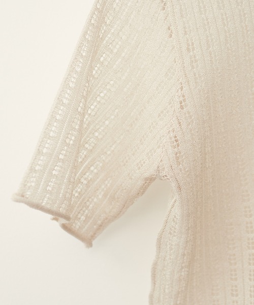 natural couture(ナチュラルクチュール)の「【WEB限定】透かし柄シアーニット(ニット/セーター・レディース・オフホワイト/ブラック/ライトベージュ/パープル系その他/ピンク・FREE)」の20枚目の写真