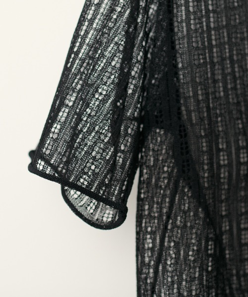natural couture(ナチュラルクチュール)の「【WEB限定】透かし柄シアーニット(ニット/セーター・レディース・オフホワイト/ブラック/ライトベージュ/パープル系その他/ピンク・FREE)」の15枚目の写真