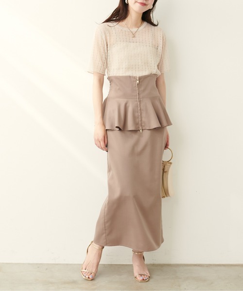 natural couture(ナチュラルクチュール)の「【WEB限定】透かし柄シアーニット(ニット/セーター・レディース・オフホワイト/ブラック/ライトベージュ/パープル系その他/ピンク・FREE)」の19枚目の写真