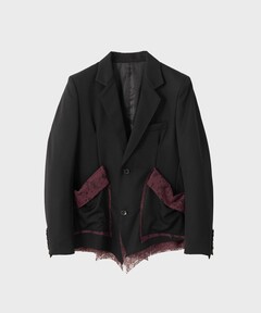 SMOKE FLOWER SCARF JACKET ブラック　S SMOKE FLOWER SCARF JACKET（テーラードジャケット）｜Ameri