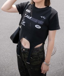 WEGO | WEGO/【24年春夏新作】ガーターベルトラメプリントT(Tシャツ/カットソー)