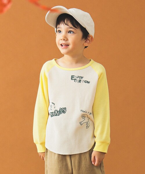 B:MING by BEAMS（ビーミングバイビームス）の「サーマル ラグラン ロングスリーブ Tシャツ（110～140cm）（Tシャツ/カットソー・キッズ・イエロー/グリーン・120/110/100/140/130）」の4枚目の写真