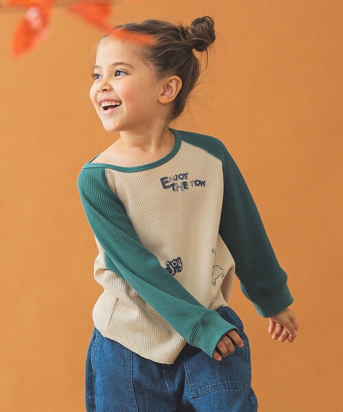 B:MING by BEAMS（ビーミングバイビームス）の「サーマル ラグラン ロングスリーブ Tシャツ（110～140cm）（Tシャツ/カットソー・キッズ・イエロー/グリーン・120/110/100/140/130）」の6枚目の写真