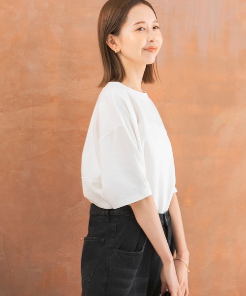 URBAN RESEARCH ROSSO WOMEN(アーバンリサーチ ロッソ)の「バックコクーンプルオーバー(Tシャツ/カットソー・レディース・チャコールグレー/オレンジ/オフホワイト・FREE)」の5枚目の写真