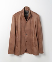 MEN'S BIGI | レザー調ダンボールジャージスタンドカラージャケット(ブルゾン)