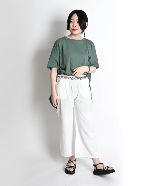MARAI(マーライ)の「チャイナボタン刺繍ストレートパンツ アンクル丈ストレートパンツ リネン混 綿麻(その他パンツ・レディース・ホワイト/ベージュ/オレンジ・FREE)」の22枚目の写真