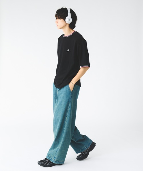 Adoon plain(アドーンプレーン)の「鹿の子ワンポイント刺繍Tシャツ(Tシャツ/カットソー・メンズ・ベージュ/ブラック・MEDIUM/LARGE)」の12枚目の写真