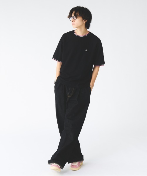 Adoon plain(アドーンプレーン)の「鹿の子ワンポイント刺繍Tシャツ(Tシャツ/カットソー・メンズ・ベージュ/ブラック・MEDIUM/LARGE)」の15枚目の写真