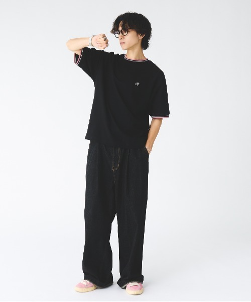 Adoon plain(アドーンプレーン)の「鹿の子ワンポイント刺繍Tシャツ(Tシャツ/カットソー・メンズ・ベージュ/ブラック・MEDIUM/LARGE)」の17枚目の写真