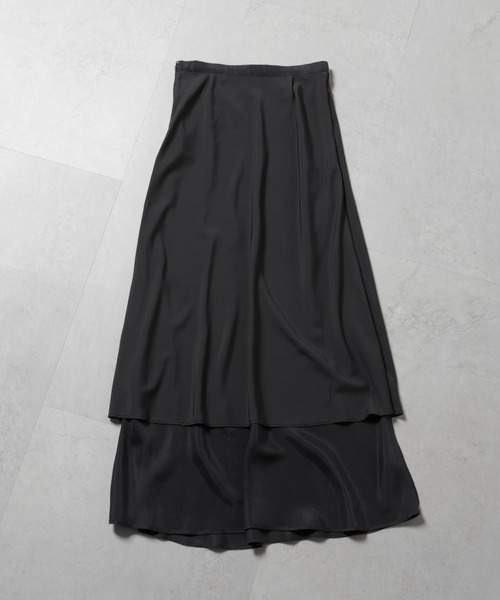 NANO universe(ナノユニバース)の「キュプラビスコースバイアススカート(スカート・レディース・ブラック/ブルーグレー/グレー系その他4・S/M)」の9枚目の写真