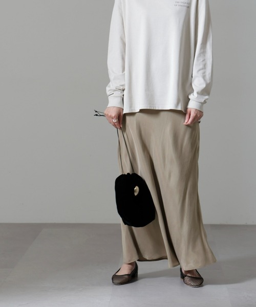 NANO universe(ナノユニバース)の「キュプラビスコースバイアススカート(スカート・レディース・ブラック/ブルーグレー/グレー系その他4・S/M)」の11枚目の写真