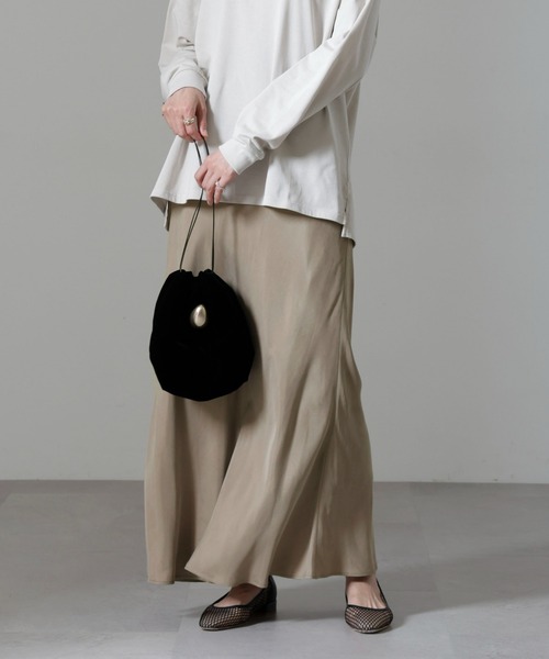 NANO universe(ナノユニバース)の「キュプラビスコースバイアススカート(スカート・レディース・ブラック/ブルーグレー/グレー系その他4・S/M)」の12枚目の写真