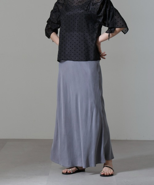 NANO universe(ナノユニバース)の「キュプラビスコースバイアススカート(スカート・レディース・ブラック/ブルーグレー/グレー系その他4・S/M)」の18枚目の写真