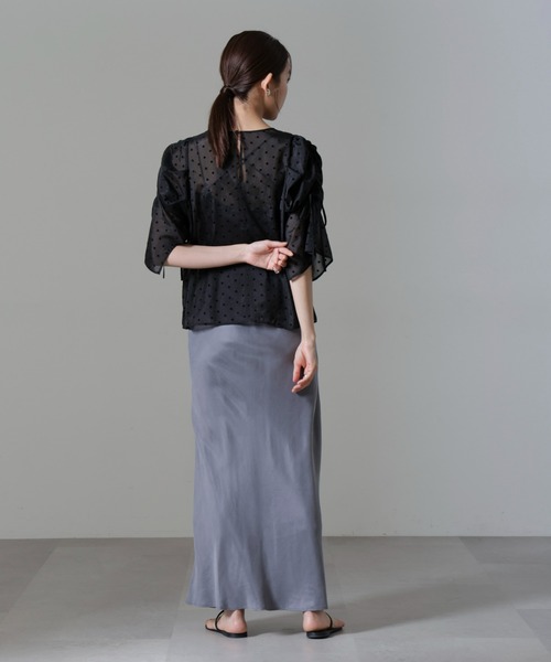 NANO universe(ナノユニバース)の「キュプラビスコースバイアススカート(スカート・レディース・ブラック/ブルーグレー/グレー系その他4・S/M)」の20枚目の写真