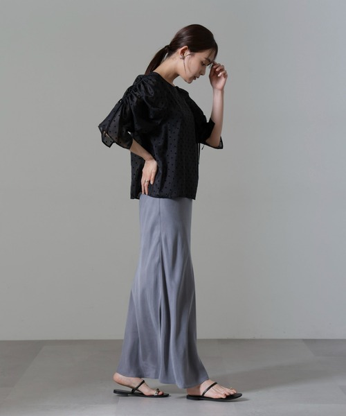 NANO universe(ナノユニバース)の「キュプラビスコースバイアススカート(スカート・レディース・ブラック/ブルーグレー/グレー系その他4・S/M)」の21枚目の写真