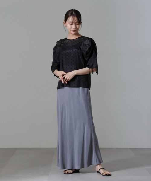 NANO universe(ナノユニバース)の「キュプラビスコースバイアススカート(スカート・レディース・ブラック/ブルーグレー/グレー系その他4・S/M)」の22枚目の写真