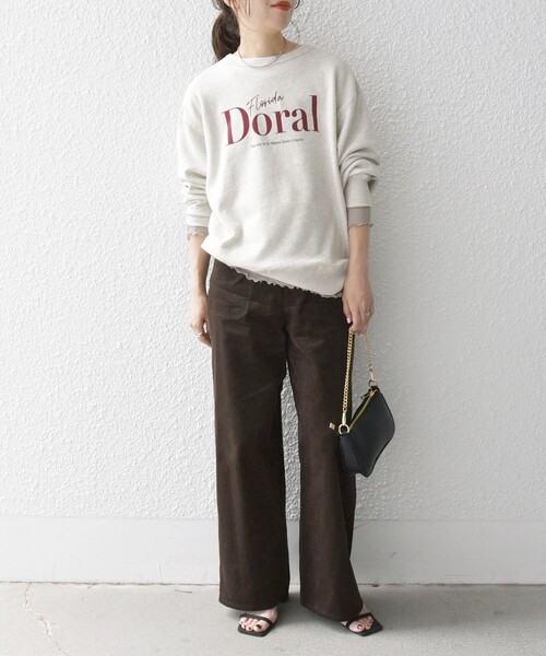 SHIPS any(シップス エニィ)の「【SHIPS any別注】THE KNiTS:〈洗濯機可能〉ロゴ クルーネック スウェット(スウェット・レディース・グレー/ナチュラル/ワインレッド・ONE SIZE)」の4枚目の写真