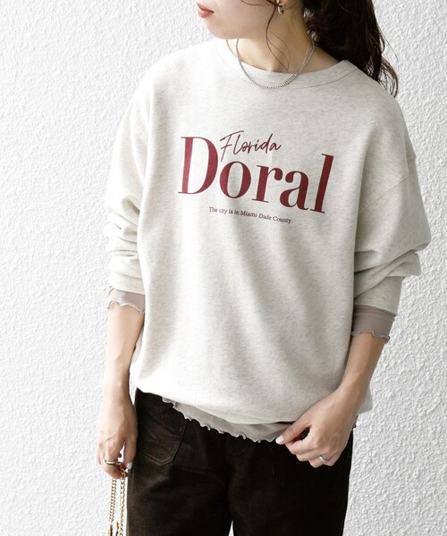 SHIPS any(シップス エニィ)の「【SHIPS any別注】THE KNiTS:〈洗濯機可能〉ロゴ クルーネック スウェット(スウェット・レディース・グレー/ナチュラル/ワインレッド・ONE SIZE)」の10枚目の写真