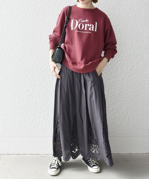 SHIPS any(シップス エニィ)の「【SHIPS any別注】THE KNiTS:〈洗濯機可能〉ロゴ クルーネック スウェット(スウェット・レディース・グレー/ナチュラル/ワインレッド・ONE SIZE)」の18枚目の写真