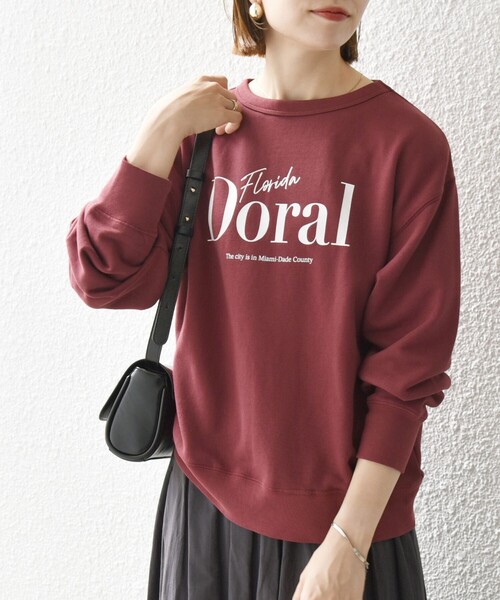 SHIPS any(シップス エニィ)の「【SHIPS any別注】THE KNiTS:〈洗濯機可能〉ロゴ クルーネック スウェット(スウェット・レディース・グレー/ナチュラル/ワインレッド・ONE SIZE)」の22枚目の写真