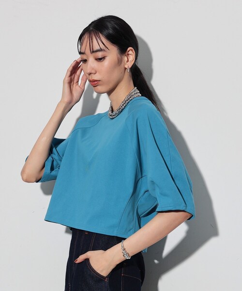 GALLEST（ギャレスト）の「◆クロップドフォルムTシャツ（Tシャツ/カットソー・レディース・ブルー/ダークグレー/ブラック・38）」の20枚目の写真