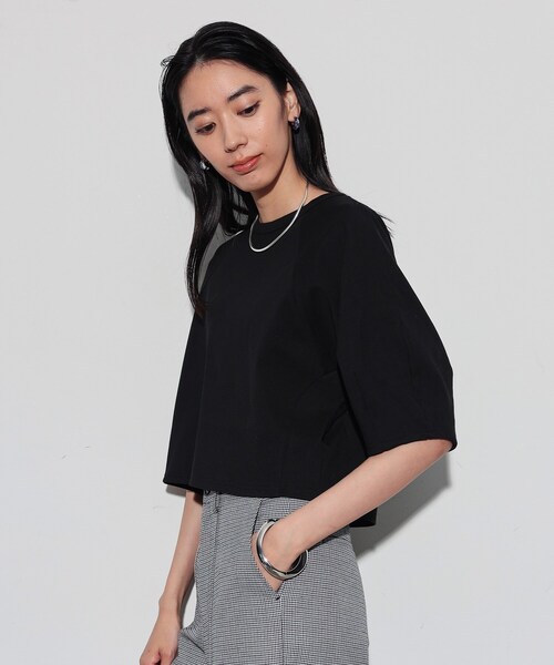 GALLEST（ギャレスト）の「◆クロップドフォルムTシャツ（Tシャツ/カットソー・レディース・ブルー/ダークグレー/ブラック・38）」の8枚目の写真