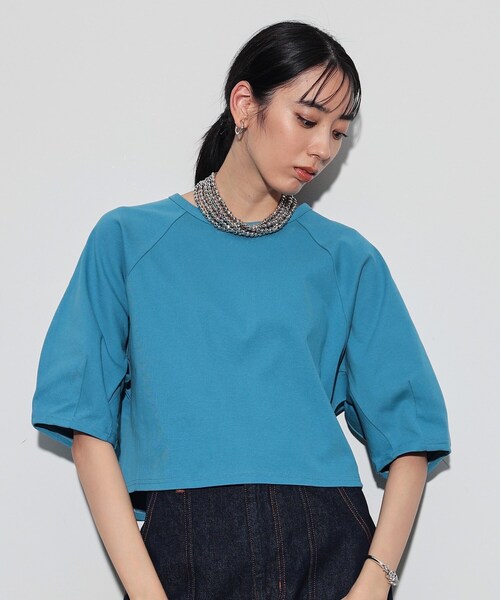 GALLEST（ギャレスト）の「◆クロップドフォルムTシャツ（Tシャツ/カットソー・レディース・ブルー/ダークグレー/ブラック・38）」の10枚目の写真