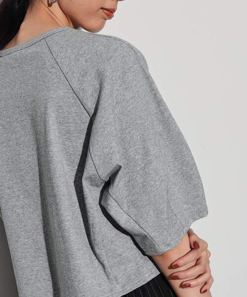 GALLEST（ギャレスト）の「◆クロップドフォルムTシャツ（Tシャツ/カットソー・レディース・ブルー/ダークグレー/ブラック・38）」の19枚目の写真