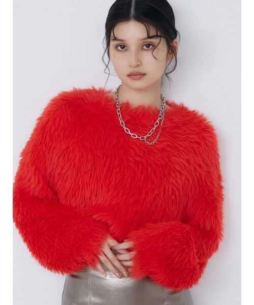 シャギークロップドニット