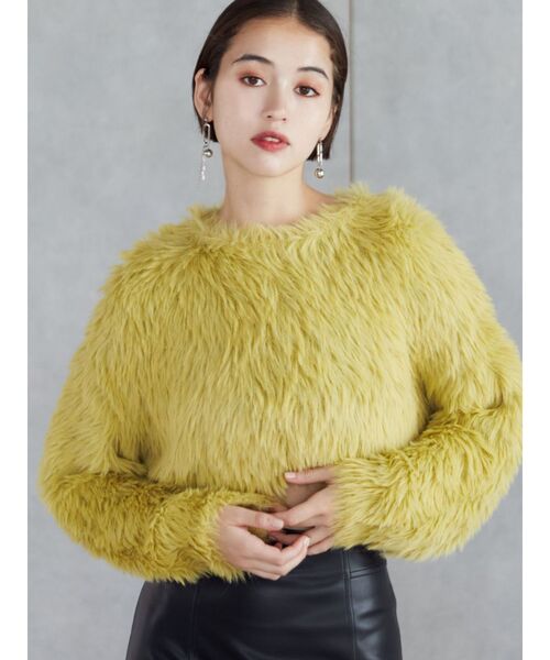 シャギークロップドニット