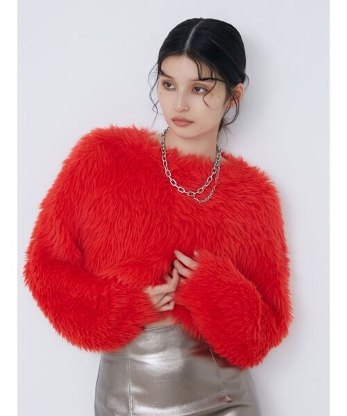 シャギークロップドニット