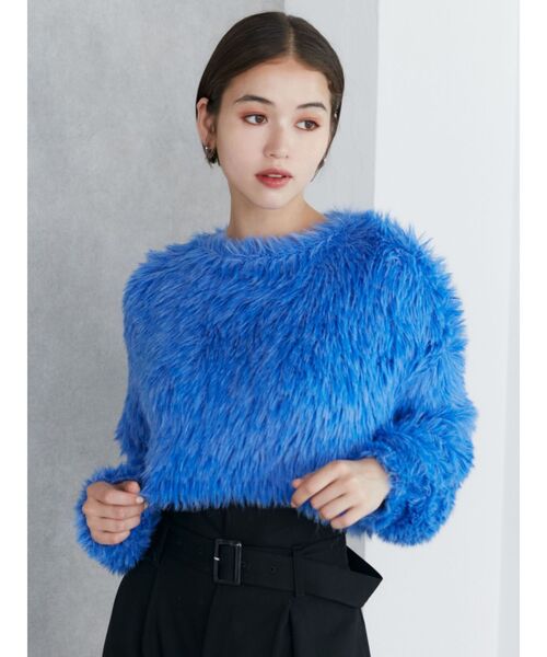 シャギークロップドニット