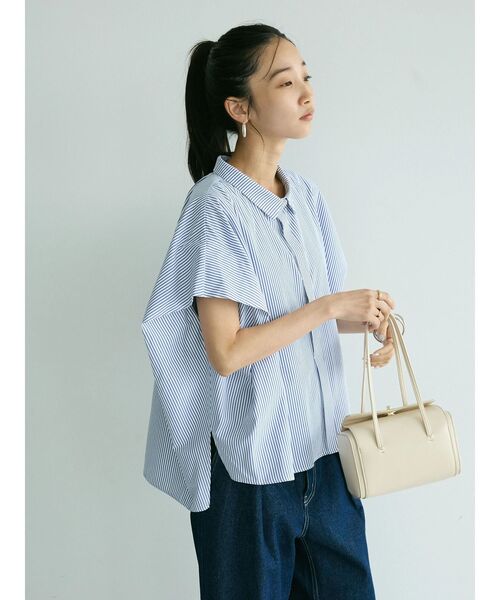 CRAFT STANDARD BOUTIQUE(クラフトスタンダードブティック)の「ステンサイドソリッドストライプブラウス②(シャツ/ブラウス・レディース・ブルー系その他6・FREE)」の3枚目の写真