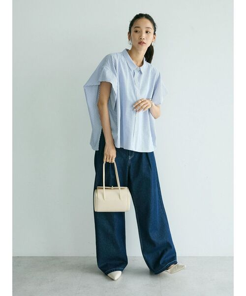 CRAFT STANDARD BOUTIQUE(クラフトスタンダードブティック)の「ステンサイドソリッドストライプブラウス②(シャツ/ブラウス・レディース・ブルー系その他6・FREE)」の6枚目の写真