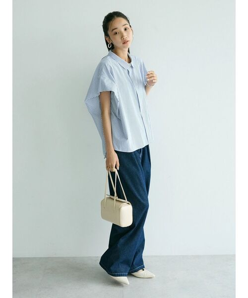 CRAFT STANDARD BOUTIQUE(クラフトスタンダードブティック)の「ステンサイドソリッドストライプブラウス②(シャツ/ブラウス・レディース・ブルー系その他6・FREE)」の7枚目の写真