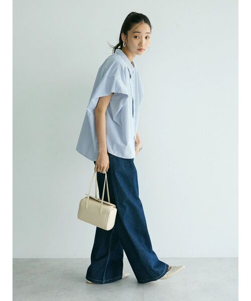 CRAFT STANDARD BOUTIQUE(クラフトスタンダードブティック)の「ステンサイドソリッドストライプブラウス②(シャツ/ブラウス・レディース・ブルー系その他6・FREE)」の8枚目の写真