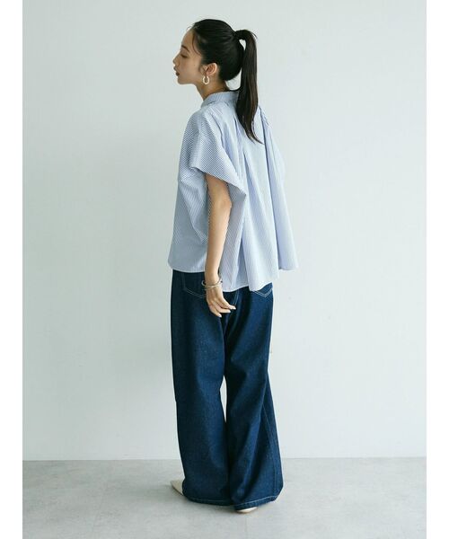 CRAFT STANDARD BOUTIQUE(クラフトスタンダードブティック)の「ステンサイドソリッドストライプブラウス②(シャツ/ブラウス・レディース・ブルー系その他6・FREE)」の10枚目の写真