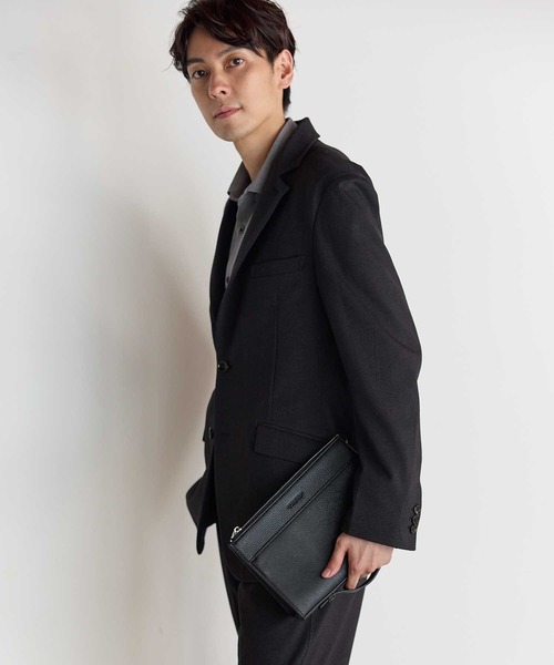 UNION STATION（ユニオンステーション）の「フェイクレザー サフィアーノ クラッチ バッグ（クラッチバッグ・メンズ・ネイビー/ブラック・FREE）」の6枚目の写真