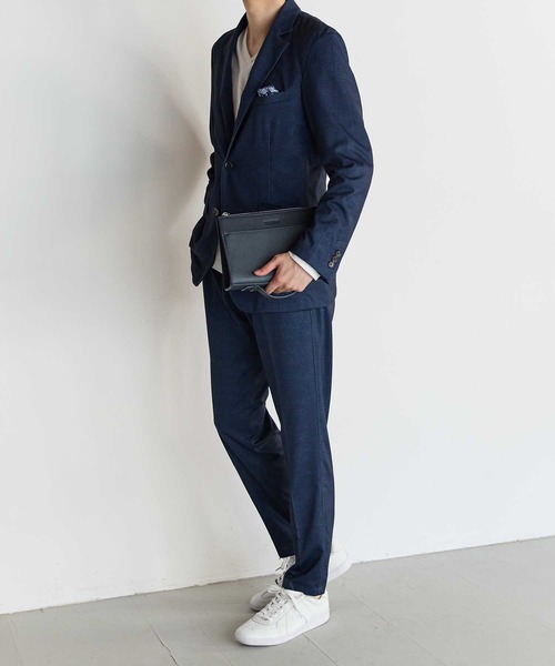 UNION STATION（ユニオンステーション）の「フェイクレザー サフィアーノ クラッチ バッグ（クラッチバッグ・メンズ・ネイビー/ブラック・FREE）」の13枚目の写真