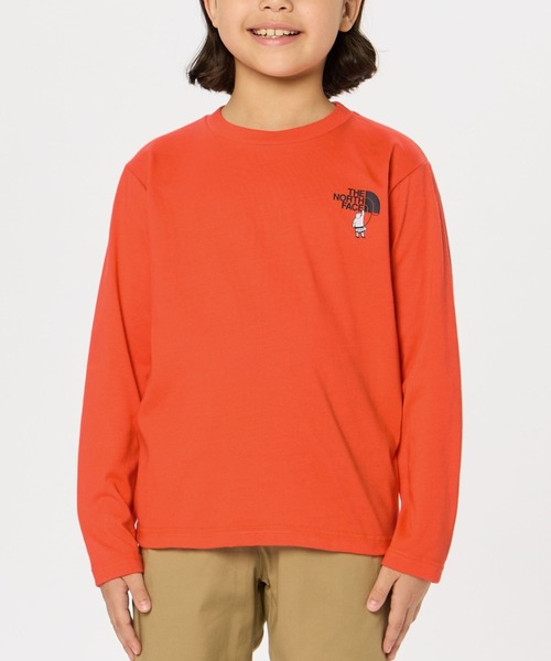 THE NORTH FACE（ザノースフェイス）の「THE NORTH FACE Kids L/S Shiretoko Toko Tee NTJ82332ST（Tシャツ/カットソー・キッズ・ホワイト/ブラック/オレンジ・120/140/100/110/130）」の5枚目の写真