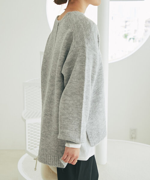 un dix cors（アンディコール）の「《柔らかく軽い着心地》ヤクライクVネックニット（ニット/セーター・レディース・グレー/ブラック/ホワイト系その他/パープル/イエロー・FREE）」の15枚目の写真