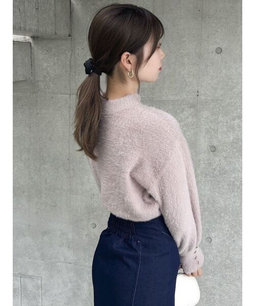 dazzlin（ダズリン）の「2wayシャギーミニニットトップス（ニット/セーター・レディース・イエロー/パープル/モカ/ピンク/オフホワイト/チャコールグレー・FREE）」の13枚目の写真