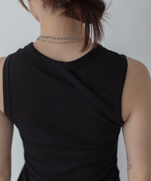 SUWDEE(スーディー)の「asymmentry tank top(タンクトップ・レディース・ホワイト/ブラック・FREE)」の20枚目の写真