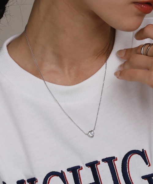 LHME（エルエイチエムイー）の「【WEB限定】“Moment”ハートストーンネックレス/クリア/サージカルステンレス（金属アレルギー対応）【LHME / エルエイチエムイー】（ネックレス・レディース・シルバー/ゴールド・45cm）」の14枚目の写真