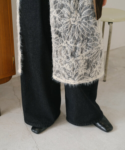 Kastane（カスタネ）の「*フェザーフラワーラップスカート（ベルト・レディース・アイボリー/ブラック・FREE）」の9枚目の写真