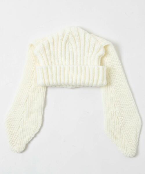 WEGO（ウィゴー）の「WEGO/ウサミミニットキャップ（ニットキャップ/ビーニー・レディース・オフホワイト/ブラック・FREE）」の3枚目の写真