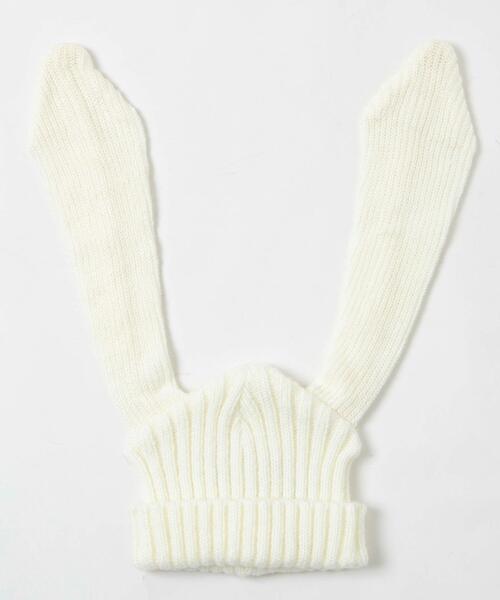 WEGO（ウィゴー）の「WEGO/ウサミミニットキャップ（ニットキャップ/ビーニー・レディース・オフホワイト/ブラック・FREE）」の5枚目の写真