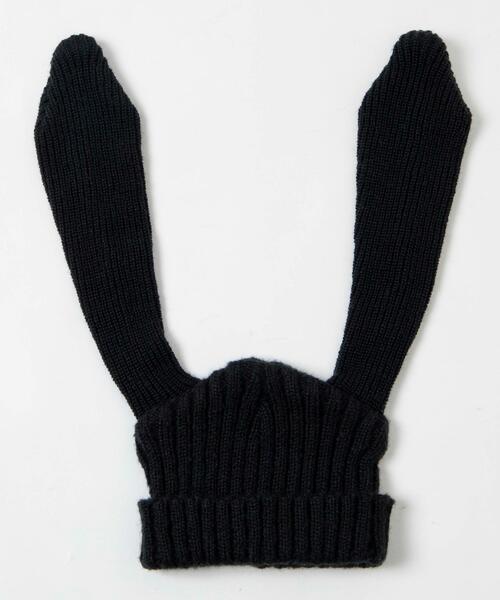 WEGO（ウィゴー）の「WEGO/ウサミミニットキャップ（ニットキャップ/ビーニー・レディース・オフホワイト/ブラック・FREE）」の6枚目の写真